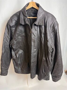 Cougar Vintage Men's 100% Leather Bomber Jacket